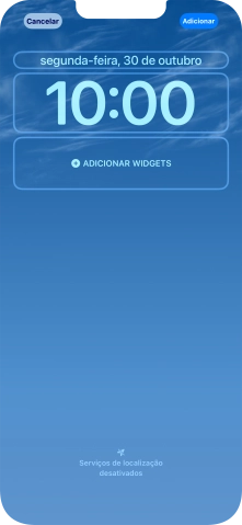 Se pretender personalizar a visualização da data no ecrã de bloqueio, prima o widget de data e siga as indicações no ecrã para escolher a visualização pretendida para o widget.