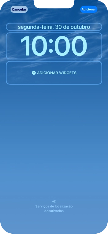 Se pretender personalizar a visualização da data no ecrã de bloqueio, prima o widget de data e siga as indicações no ecrã para escolher a visualização pretendida para o widget.