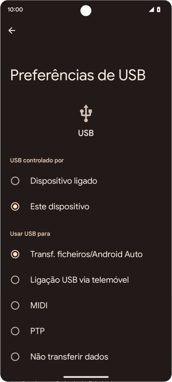 Prima Transf. ficheiros/Android Auto.