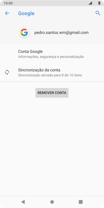 Prima Sincronização da conta.