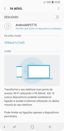 Prima o ícone de menu.