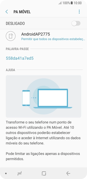 Prima o ícone de menu.