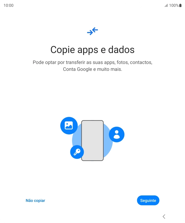 Prima Não copiar e siga as indicações no ecrã para terminar a ativação.