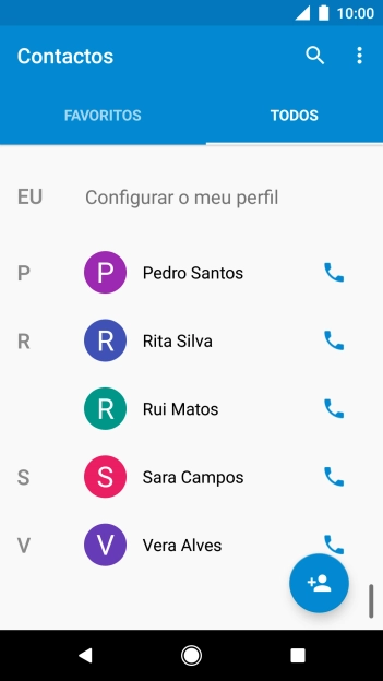 Prima o contacto pretendido.