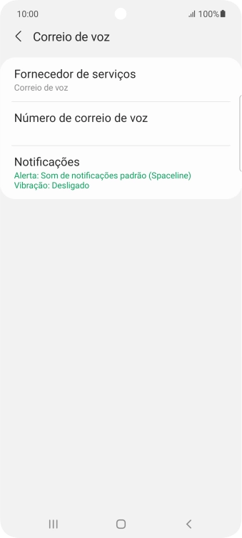 Prima Número de correio de voz.