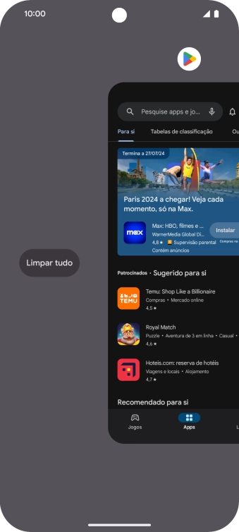 Prima Limpar tudo.