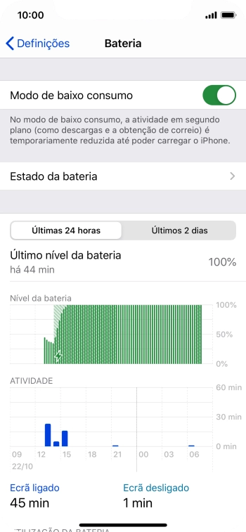 Para voltar ao ecrã inicial, deslize o dedo de baixo para cima a partir da base do ecrã.