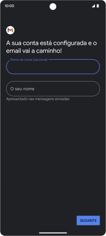 Prima O seu nome e introduza o nome do remetente pretendido.