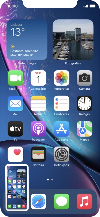 Para modificar a captura de ecrã prima a captura de ecrã e siga as indicações no ecrã para efetuar as modificações pretendidas.