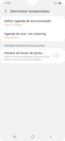 Prima Definir agenda de sincronização.