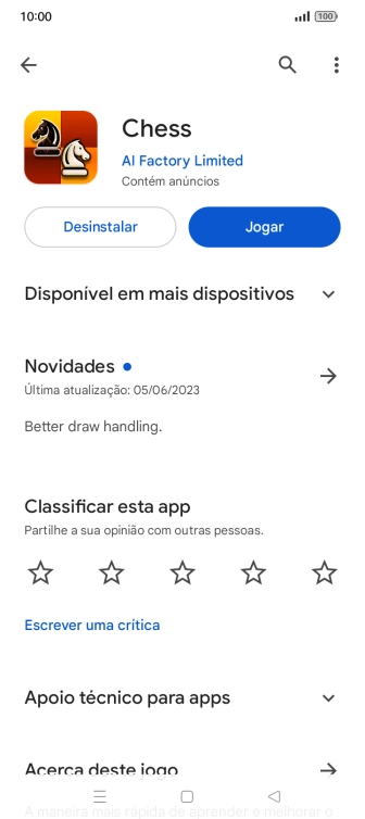 Prima a tecla de início para terminar e voltar ao ecrã inicial.