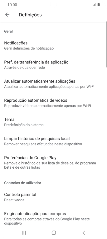 Prima Atualizar automaticamente aplicações.