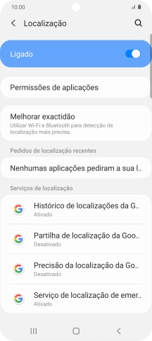 Prima Permissões de aplicações.