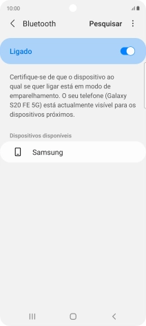 Prima o dispositivo Bluetooth pretendido e siga as indicações no ecrã para emparelhar o dispositivo pretendido com o telefone.