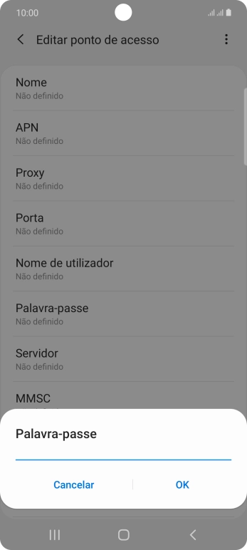 Introduza vodafone e prima OK.