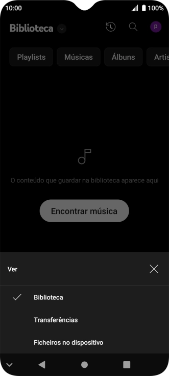 Prima a categoria pretendida e dirija-se ao ficheiro de música pretendido.