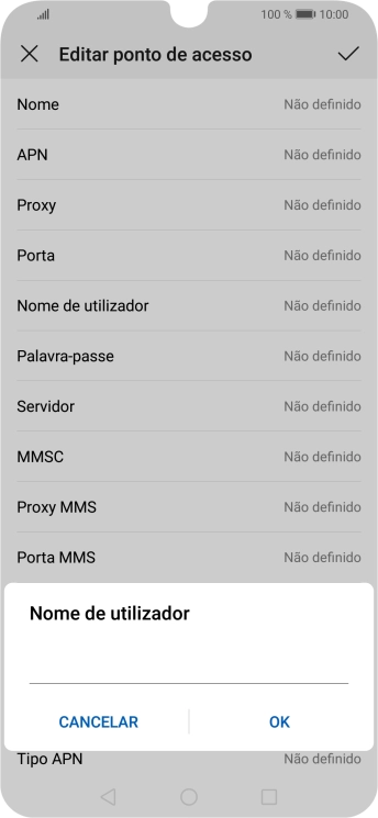 Introduza vodafone e prima OK.