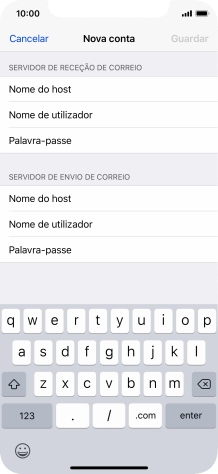 Prima Nome de utilizador e introduza o nome de utilizador no servidor de envio do seu fornecedor de e-mail.
