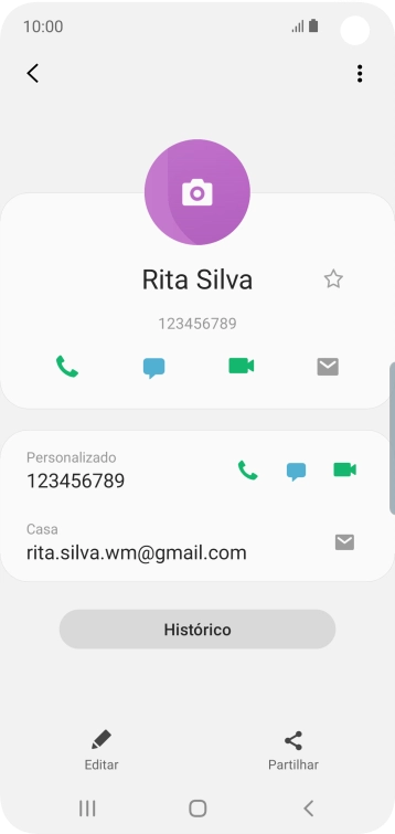 Prima o ícone de chamada.