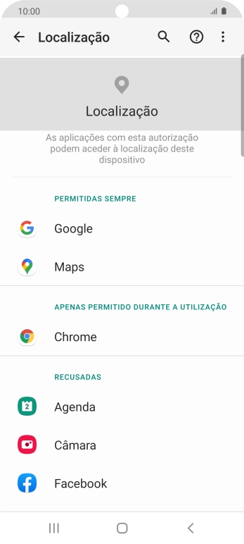 Prima a app pretendida.