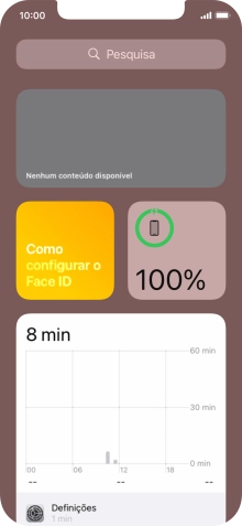 Deslize o dedo para cima no ecrã.