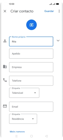 Prima Apelido, e introduza o apelido pretendido.