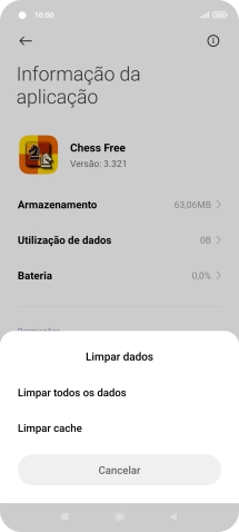 Prima Limpar cache.