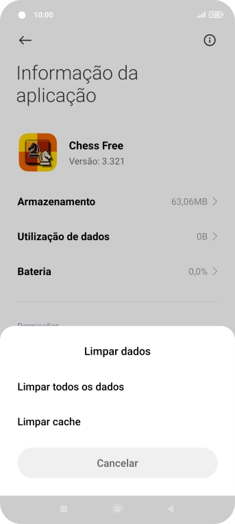 Prima Limpar cache.