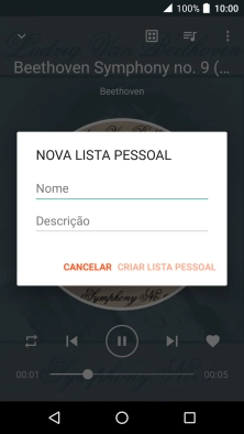Prima Nome, e introduza o nome pretendido da lista de reprodução.