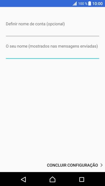 Prima CONCLUIR CONFIGURAÇÃO.