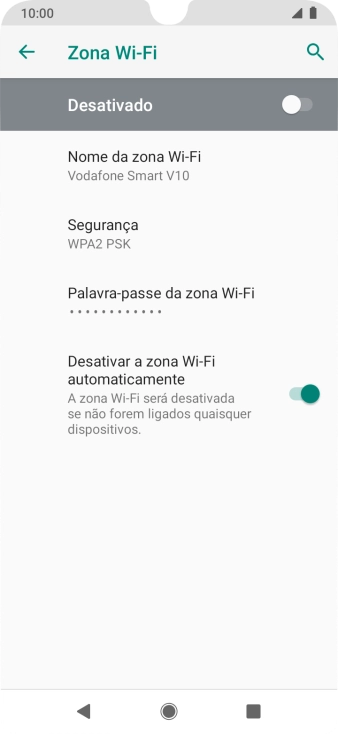 Prima Nome da zona Wi-Fi.