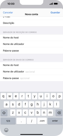 Prima Nome de utilizador e introduza o nome de utilizador da sua conta de e-mail.