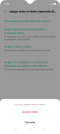 Prima Apagar dados.