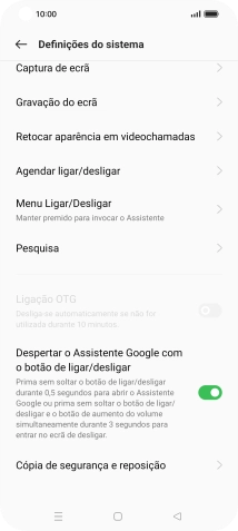 Prima Cópia de segurança e reposição.