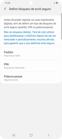Prima o código de bloqueio do telefone pretendido e siga as indicações no ecrã para estabelecer um código de bloqueio adicional.