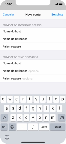 Prima Nome de utilizador e introduza o nome de utilizador da sua conta de e-mail na Vodafone.