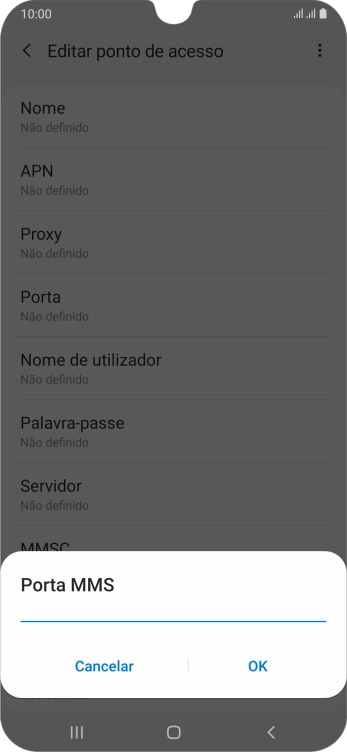 Introduza 80 e prima OK.