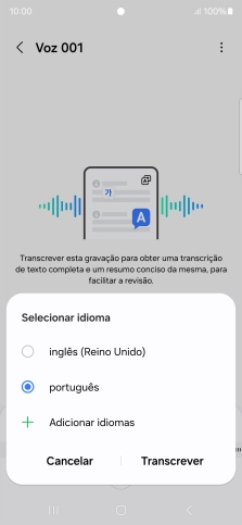 Prima o idioma ditado.
