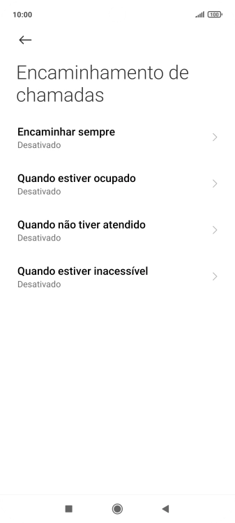 Prima o tipo de desvio pretendido.