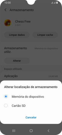 Prima o nome do cartão de memória.