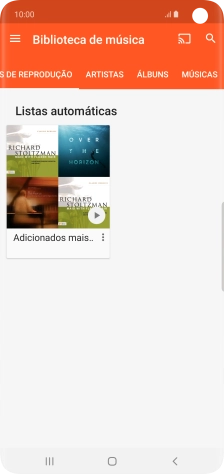 Prima a categoria pretendida e dirija-se ao ficheiro de música pretendido.