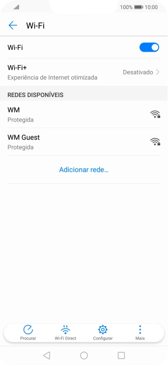 Prima a rede Wi-Fi pretendida.
