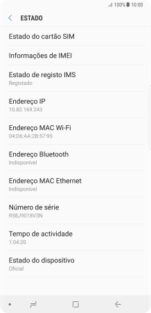 Prima  Informações de IMEI.