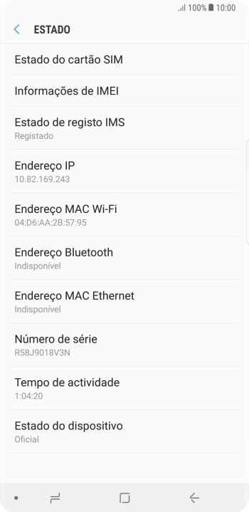 Prima  Informações de IMEI.