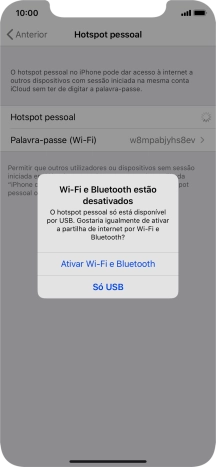 Se o Wi-Fi estiver desativado, prima Ativar Wi-Fi e Bluetooth.