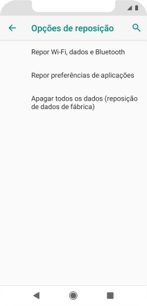Prima Apagar todos os dados (reposição de dados de fábrica).