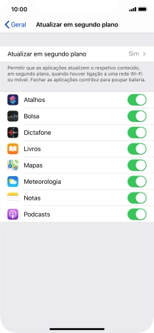 Prima Atualizar em segundo plano.