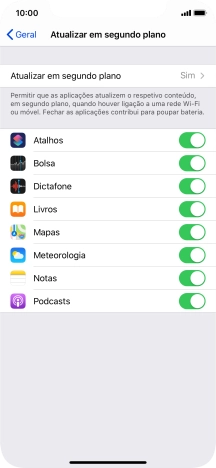 Prima Atualizar em segundo plano.