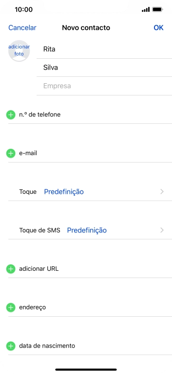 Prima n.º de telefone.