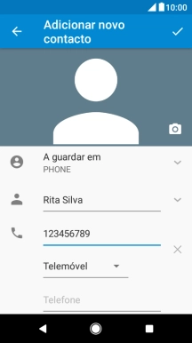 Prima o ícone para aceitar.
